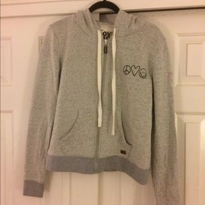 Peace Love World light grey hoodie